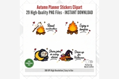 Autumn Planner Stickers Clipart Bundle | Fall Bucket List Product Image 6