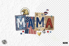 Patriotic MAMA Collage PNG Sublimation Product Image 1