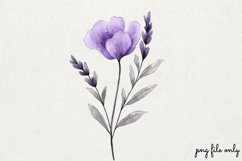 Wild flowers butterflies and dragonfly Clipart PNG Product Image 1