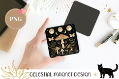 Cartoon Moon Magnet, Celestial Forest Magnet Print Product Image 1
