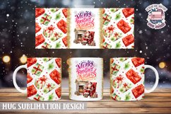 Christmas Mug Wrap Sublimation Merry and bright nights Quote Product Image 1
