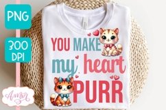 You make my heart purr PNG, Valentine's day sublimation PNG Product Image 2