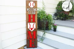 Welcome To Our Home Baseball Sign Svg | Porch Sign Svg Product Image 2