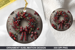 Wreath Stained Glass Ornament PNG, Digital Download File Product Image 1