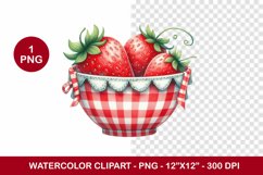 spring png watercolor clipart - strawberry Product Image 1