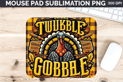 Watercolor Turkey Mouse Pad Sublimation - Thanksgiving PNG Product Image 1