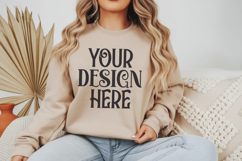 Sand Gildan 18000 Sweatshirt Mockups ,18000 Mockups Product Image 1