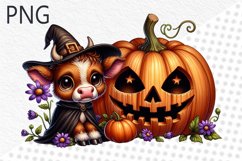 Halloween Cow Sublimation - Clipart PNG Design Product Image 1