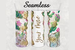 Cactus Plant Glitter Agate 20oz sublimation design tumbler Product Image 1