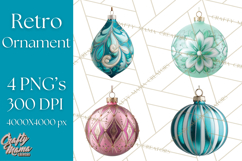 Retro Ornament Clipart PNG, Vintage Christmas Clip Art Product Image 1