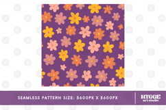 Retro Flowers Seamless Pattern Floral Png Sublimation Daisy Product Image 2