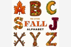 Fall Alphabet PNG Bundle | Autumn Letters A-Z | Harvest Product Image 6