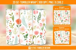 Cute Flower Seemless Tumbler Wrap Designs, Sublimation Wrap Product Image 1
