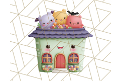 Kawaii Halloween Clipart Cute Kids and Candy Elements Png Product Image 5