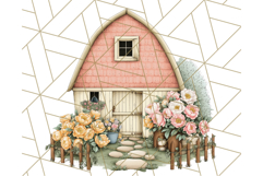 Vintage Cottagecore Barn PNG Clipart, Farmhouse Style Product Image 5
