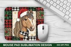 Christmas Horse Mouse Pad Sublimation - Christmas Design Product Image 1