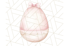 Pastel Pink Easter Bunny Egg and Flowers Clipart PNG Product Image 5