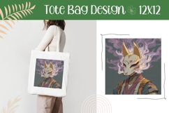Samurai Illustration, Samurai Tote Bag Template Product Image 1