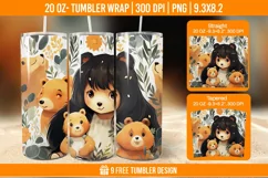 3D Bear In Snow Tumbler Wrap Designs Product Image 1