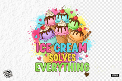 Watercolor Summer Ice Creams Clipart Product Image 1
