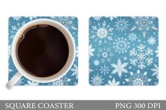 Snowflakes Coaster Design. Watercolor Snowflakes Coaster Product Image 1