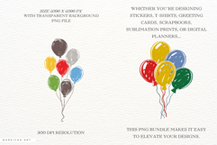 Hand-Drawn Birthday Balloons Clipart Product Image 2