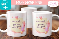 Self care mug wrap sublimation, Mental Health mug PNG Product Image 2