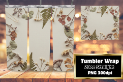 20oz Tumbler Artwork for Sublimation , Flowers Product Image 1