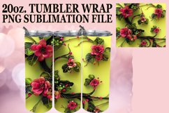Glittery Summer Bloom Tumbler Wrap - 20oz Sublimation Product Image 1