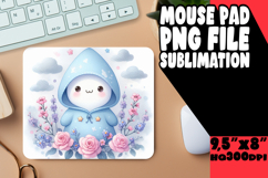 Blissful Mouse Pad Sublimation Magic, Cute Ghost Product Image 1