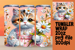 EYE-CATCHING 20oz Tumbler Template , Cute Cat Product Image 1