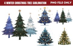 Winter Christmas Tree Sublimation PNG Product Image 1