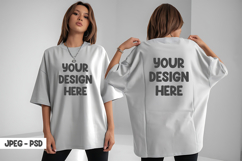 Trendy Female T-Shirt Mockup JPEG &amp; PSD Product Image 1