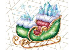 Santa Sleigh Ride Clipart PNG, Flying Reindeer Christmas Art Product Image 5