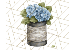 Floral Sewing Clipart PNG Vintage Sewing Elements Needlework Product Image 5