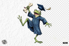 Whimsical Graduation Frogs PNG Clipart Product Image 1