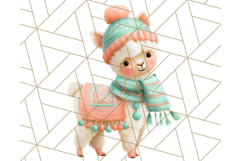 Coral and Aqua Christmas Clipart PNG, Pastel Holiday Art Product Image 5