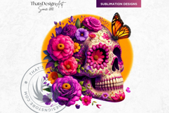 Floral Sugar Skull Day of the Dead Cliparts, dia de muertos Product Image 5