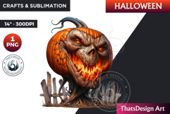 Jack O Lantern Halloween Character Clipart, Halloween PNG Product Image 1