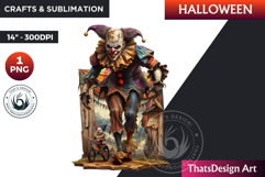 Evil Clown Halloween Character Clipart, Halloween clipart Product Image 1