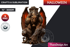 Gargoyle Halloween Character Clipart,Halloween clipart PNG Product Image 1
