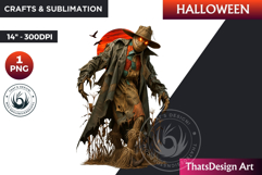 Scarecrow Halloween Character Clipart, Halloween clipart PNG Product Image 1