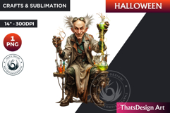 Mad Scientist Halloween Character Clipart, Halloween clipart Product Image 1