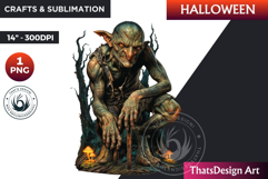 Goblin Halloween Character Clipart, Halloween clipart PNG Product Image 1
