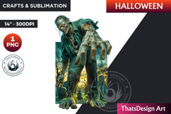 Zombie Halloween Character Clipart,Halloween clipart PNG Product Image 1