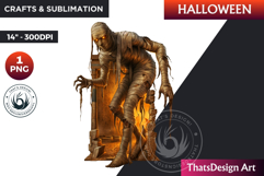 Mummy Halloween Character Clipart,Halloween clipart PNG Product Image 1