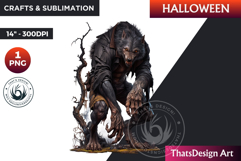 Werewolf Halloween Character Clipart,Halloween clipart PNG Product Image 1