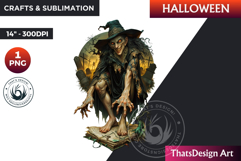 witch Halloween Character Clipart,Halloween clipart PNG Product Image 1