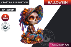 La catrina Halloween Characters Clipart, Halloween clipart Product Image 1