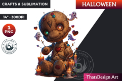 Voodoo doll Halloween Character Clipart,Halloween PNG Product Image 1